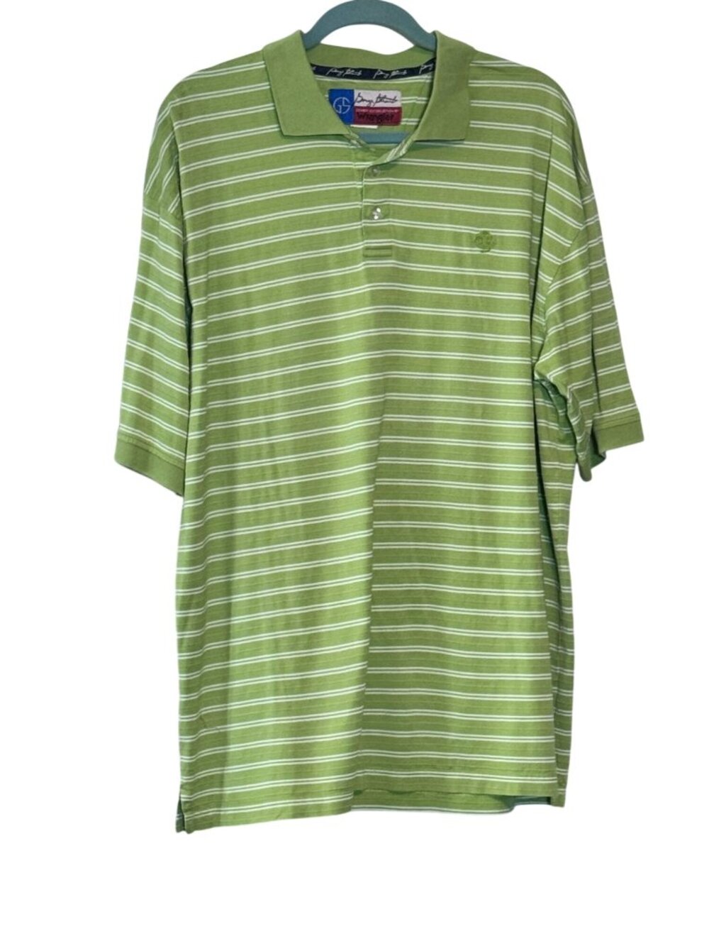 Wrangler George Strait Cowboy Cut Collection Mens XL Lime Green Striped Polo